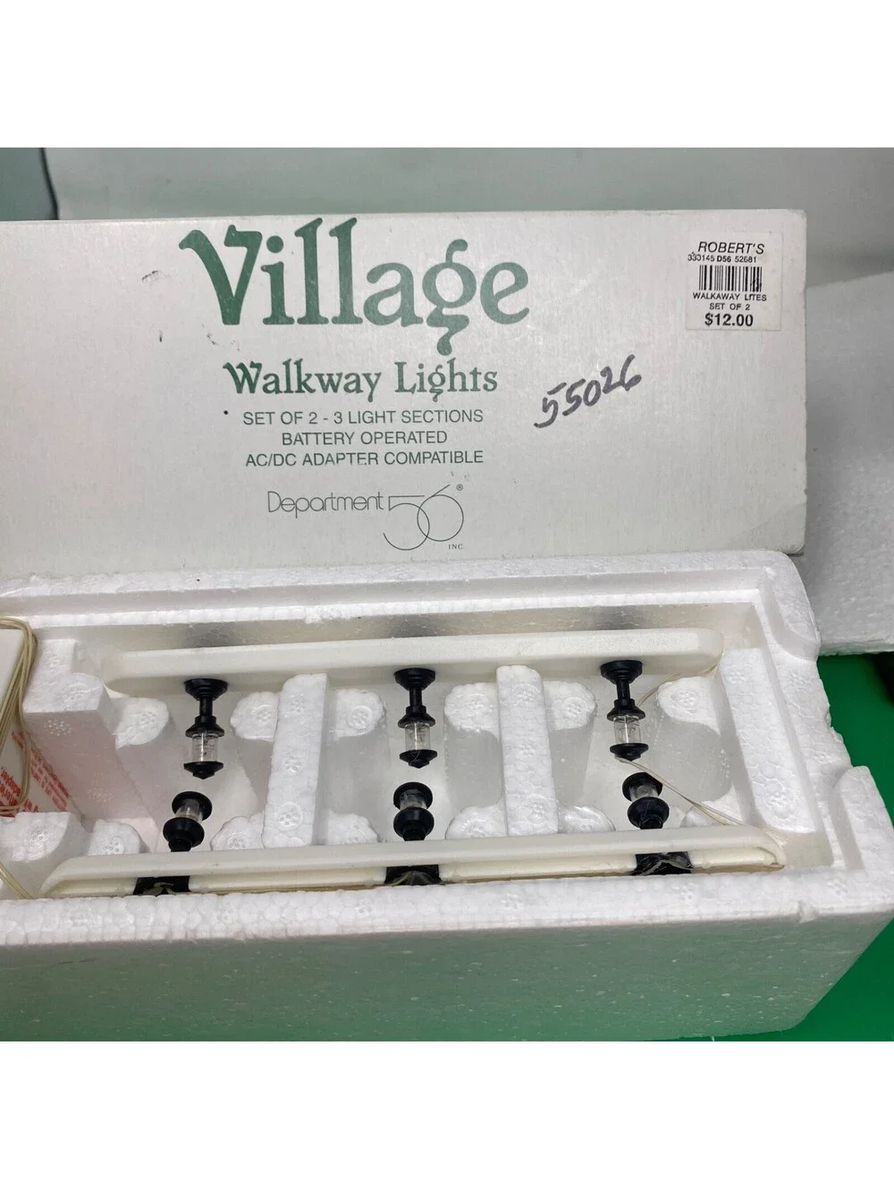 Department 56 Village Walkway Lights 52681 Battery Operated Set of 2 Sections